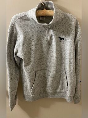 Victoria’s Secret PINK Half Zip Embroidered Sweatshirt